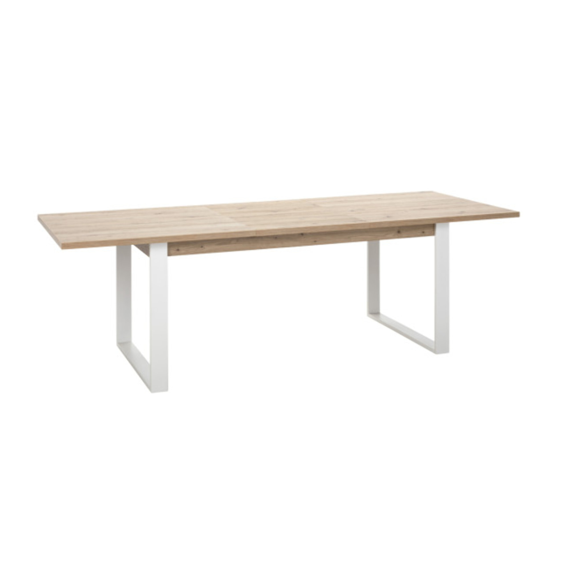 Table de repas extensible 180/240cm chêne & métal blanc - MONDAY