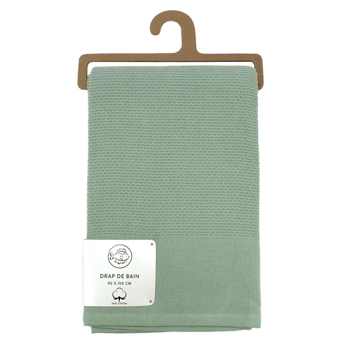 Drap de bain 90x150cm 355g/m² - Waffle sauge