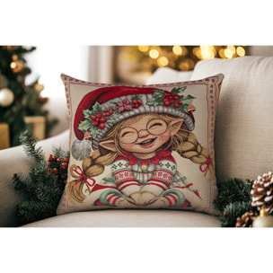 COPPIA CUSCINI ARREDO JACQUARD SFODERABILI 43X43 CM DISEGNO CINDY