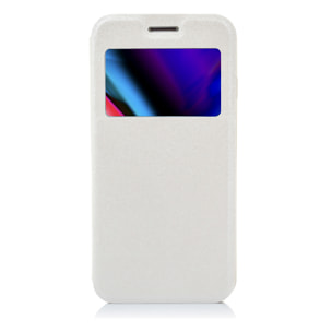 DAM CUSTODIA A LIBRO CON CHIUSURA MAGNETICA A FINESTRA Iphone 7 Plus/ Iphone 8 Plus 7x1x14 Cm. Colore bianco