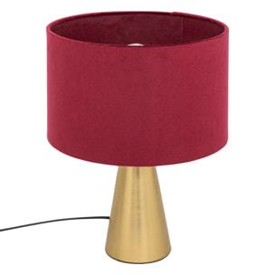 Lampe à poser Siana velours rouge rubis H35cm