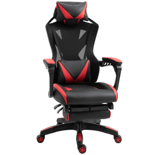 Silla Gaming para Oficina Respaldo Regulable Negro y Rojo