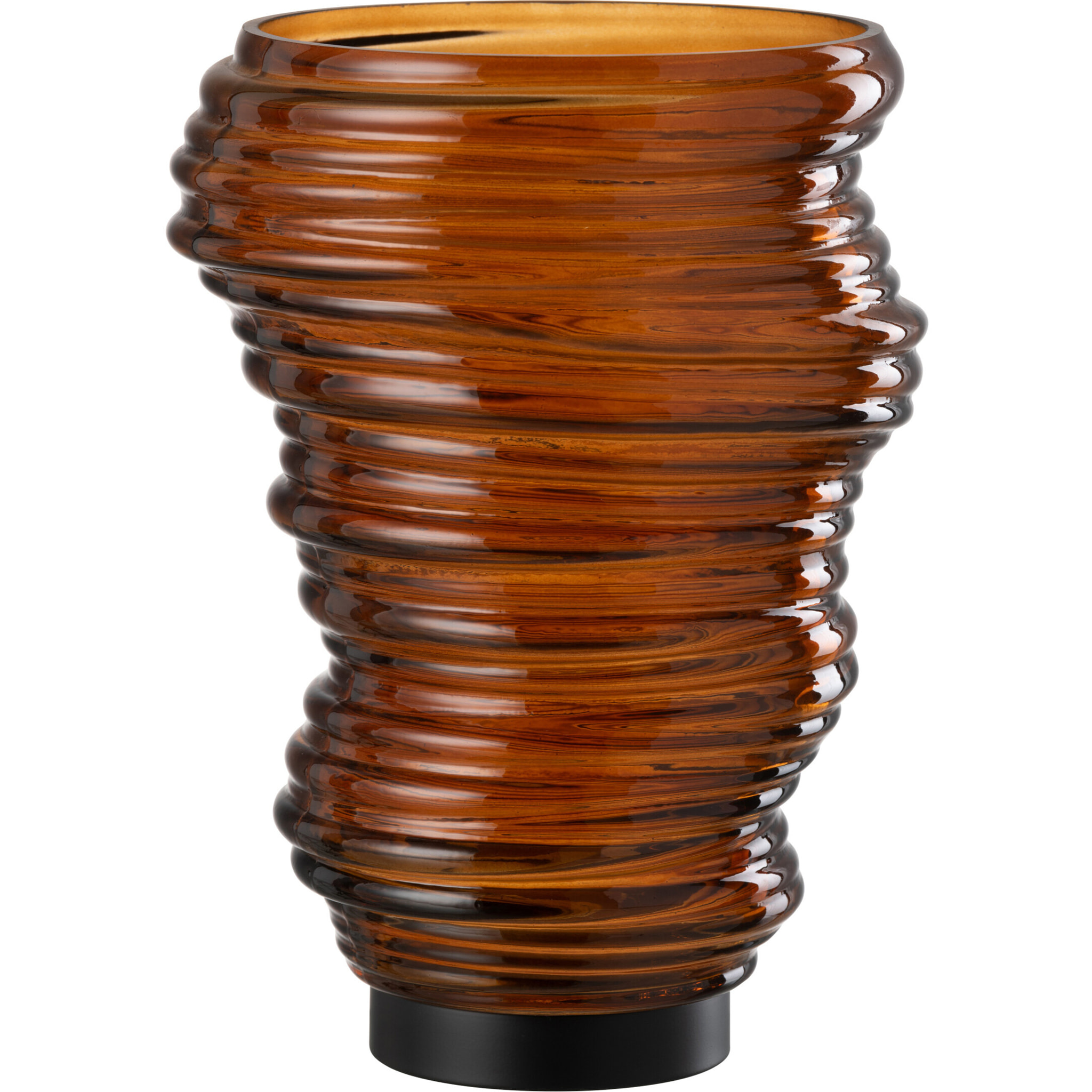 J-Line vase Tornado - verre - brun - large