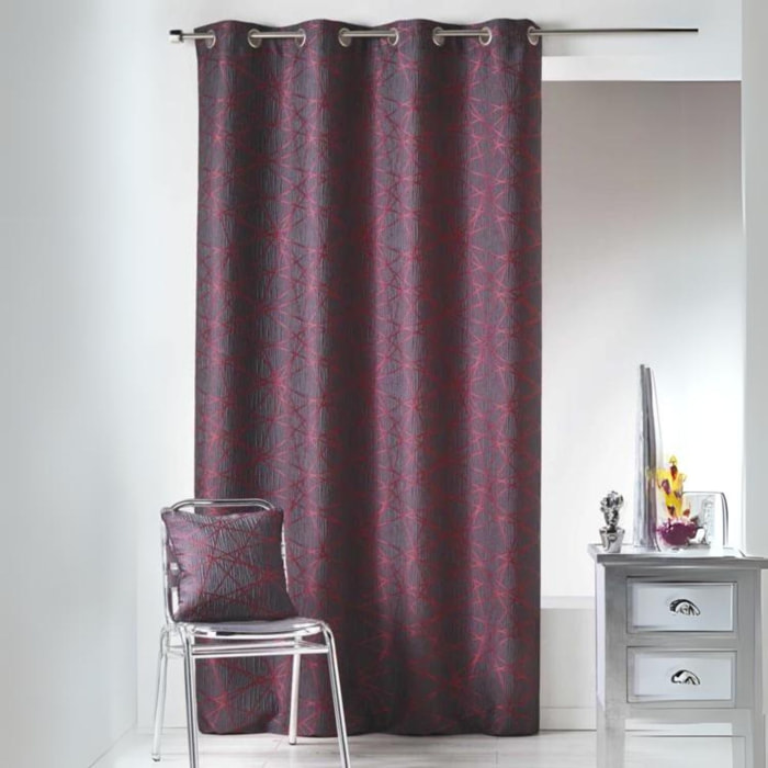 Rideau en Jacquard à Imprimés Design - Bordeaux