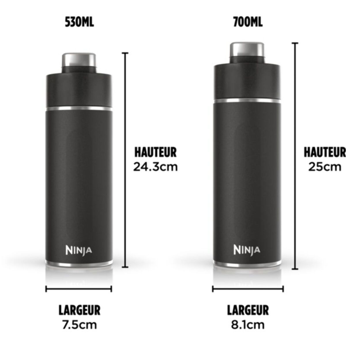 Bouteille isotherme NINJA Thirsti 530ml Travel Bottle Black