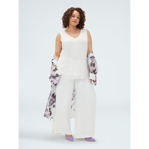 Fiorella Rubino - Top de tul con escote en V - Blanco