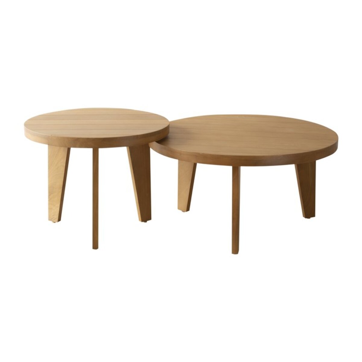 Pack 2 tables basses -bois massif de manguier-couleur provence naturelle 80 x 40 x 80 cm