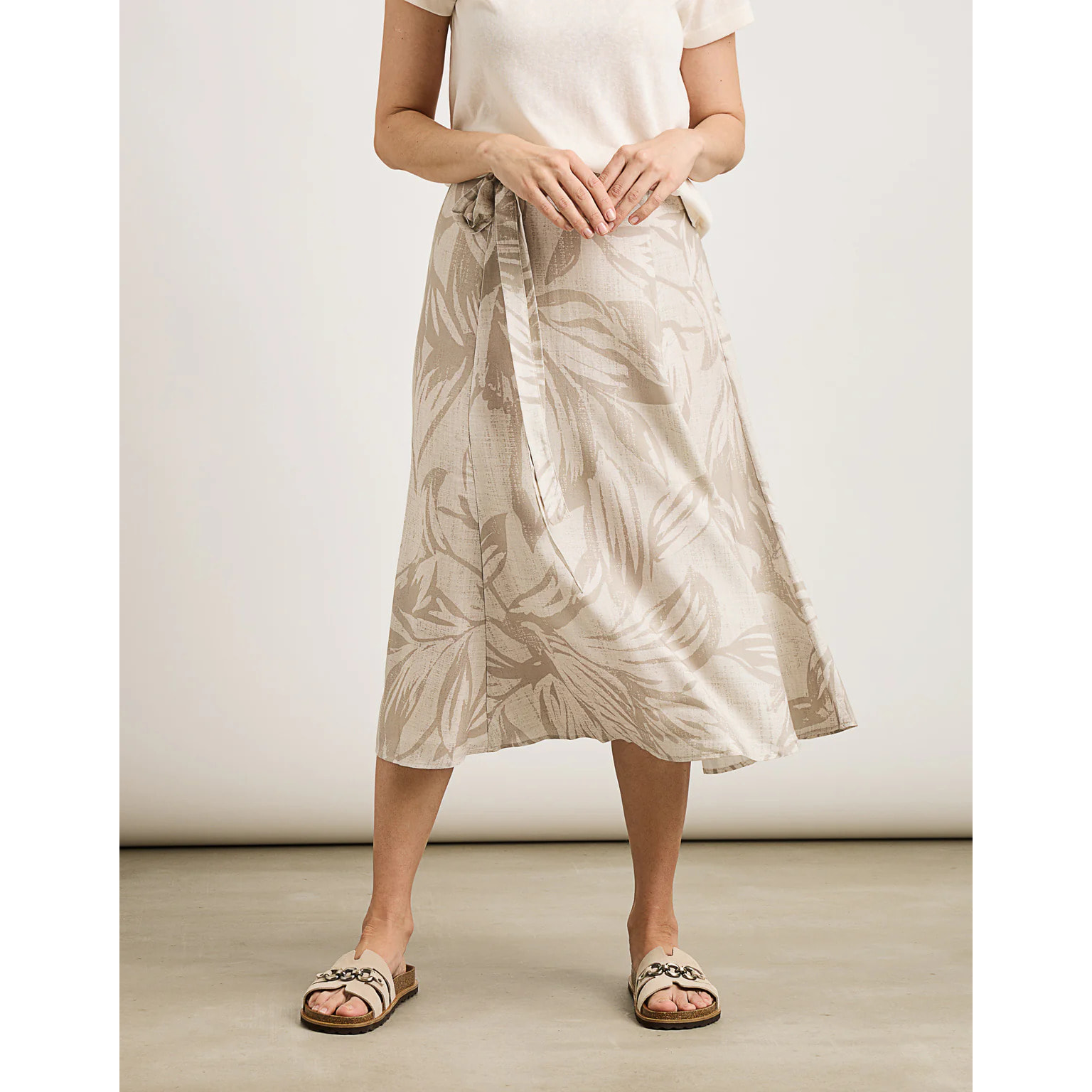 Falda Midi Beige - Trofe