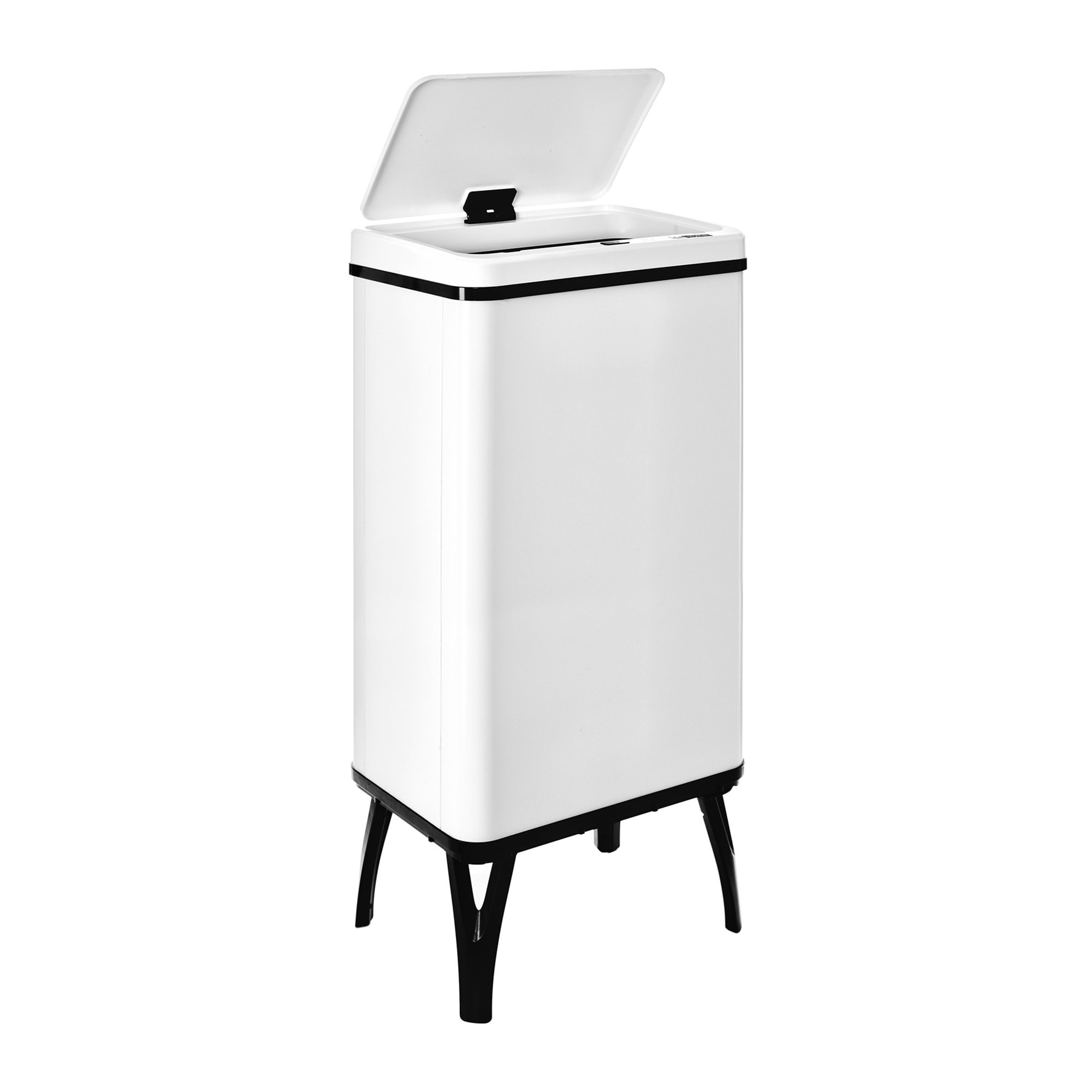 Well home - cubo de basura inteligente con apertura automática y contacto manual en color blanco.