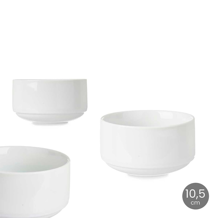 PACK 6 BOWLS APILABLES PORCELANA 10,5 CM