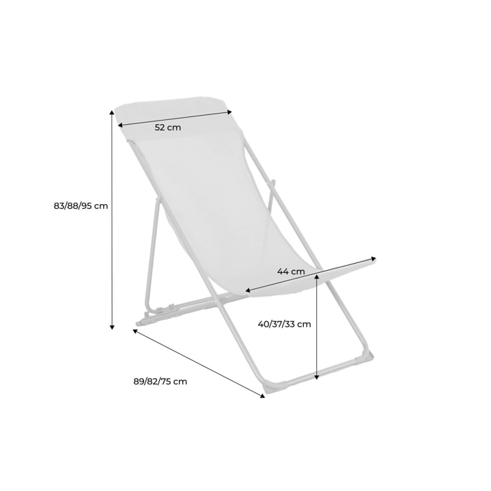 Lot de 4 chaises pliantes LIVORNO en aluminium / textilene. kaki. 83 x 88 x 95 cm