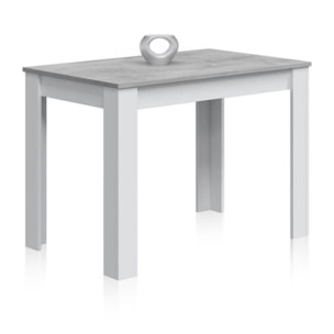 Mesa de comedor Dina Blanco Artik (Blanco Mate) - Gris Cemento
