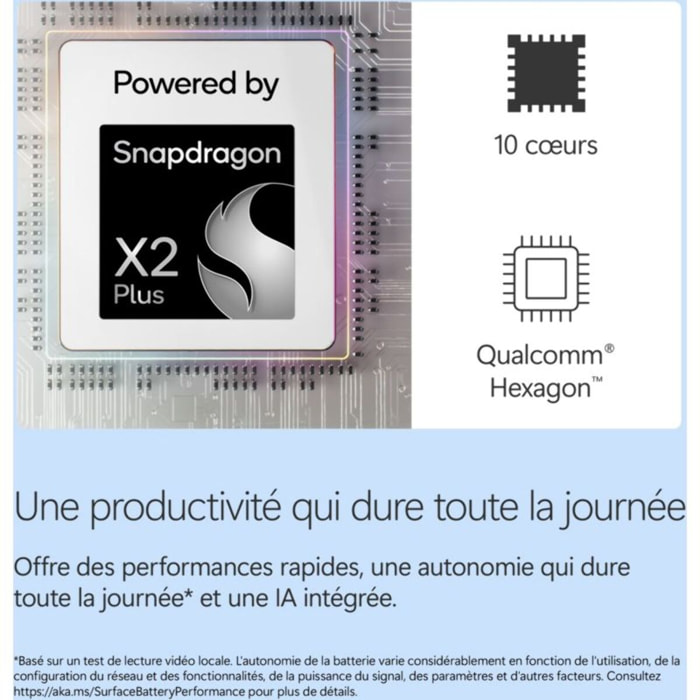 PC Hybride MICROSOFT Pack SURFACE PRO NOIR 13" Tactile Snapdragon X2 plus 16 Go RAM LPDDR5x SSD 512 Go avec clavier