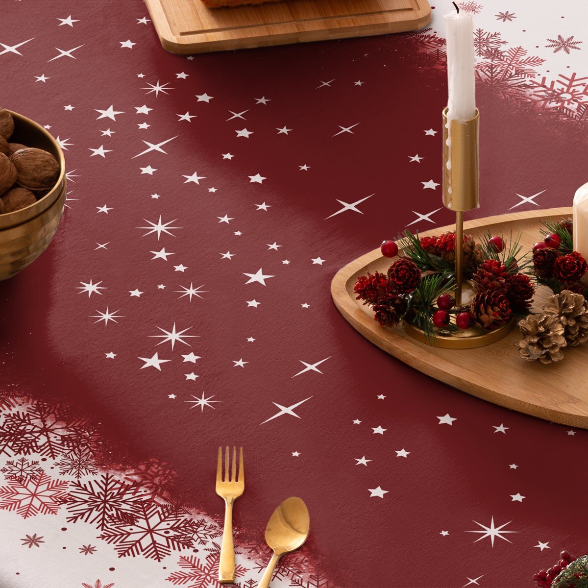 Nappe antitache WHOVILLE ROUGE - 100% Coton