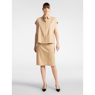 Elena Mirò - Falda recta de color liso - Beige