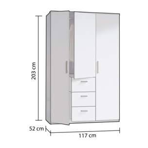 Armario Lexor 3 puertas Blanco Brillo