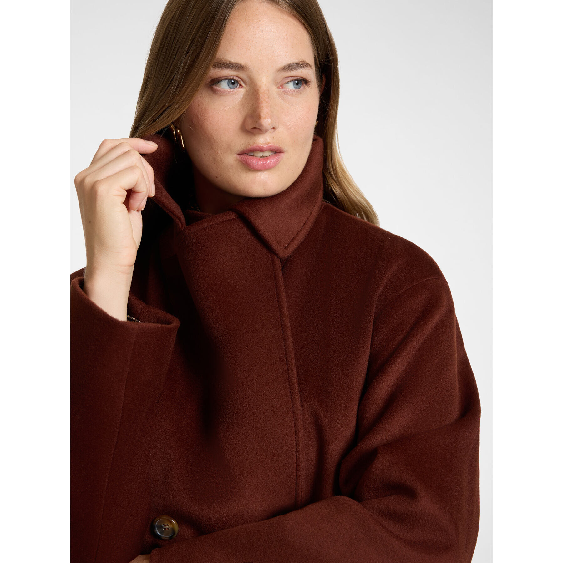 Elena Mirò - Cappotto doppiopetto in lana con cintura - Marrone