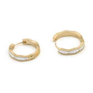 Pendientes de Circonita Brillante acabado en oro amarillo de 18k