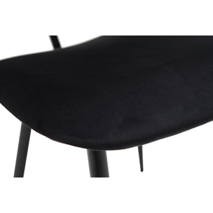 Chaises noires en tissu velours et métal (lot de 2) TOBIAS