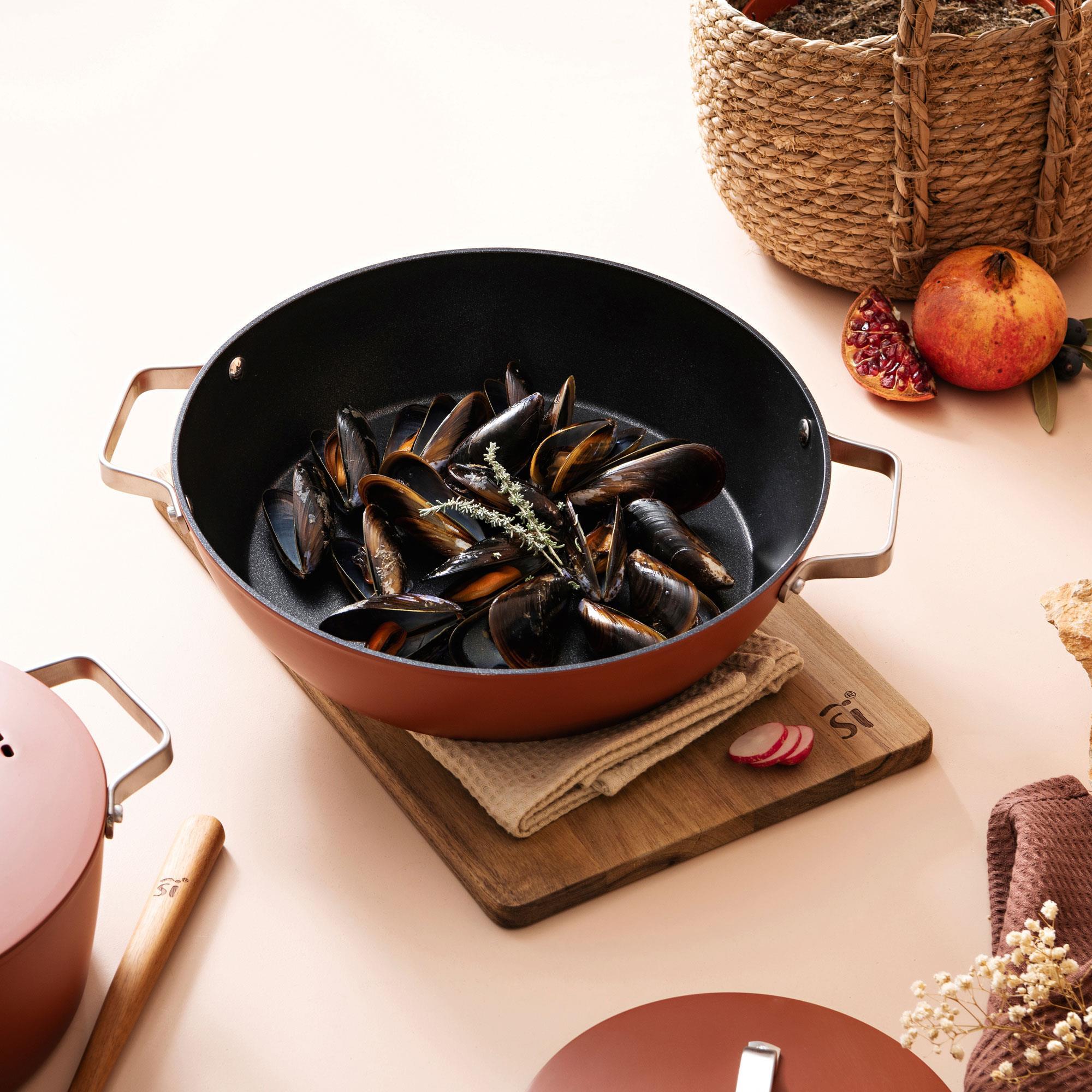 Juego de 2 Cacerolas Ø20cm-2L Ø28cm-6L + Tartera Ø32x8cm en Aluminio forjado AGROS San Ignacio