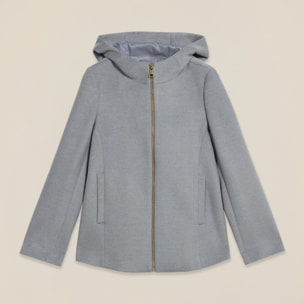Oltre - Cappotto corto con cappuccio e zip - Grigio