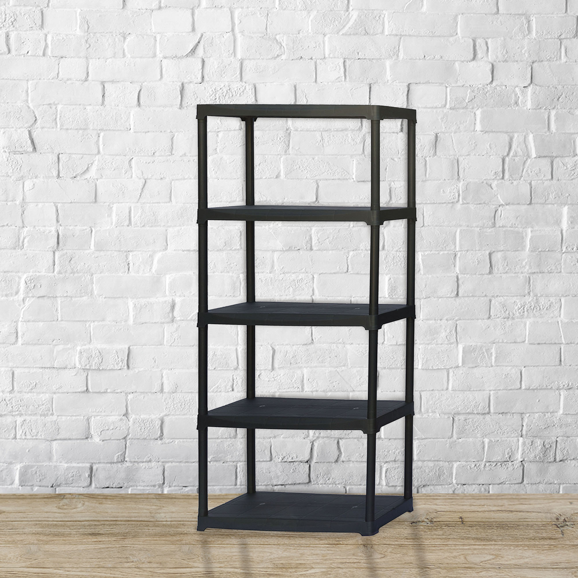 Set de 2x estanterías modulares con 4 baldas de plástico.