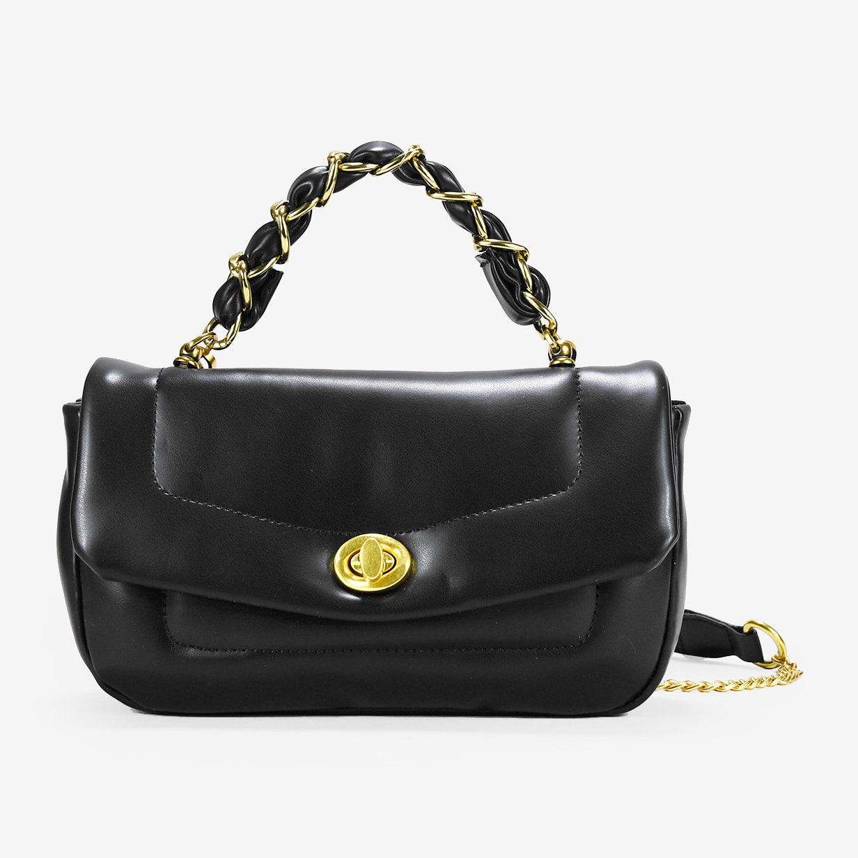 Bolso bandolera negro con cadena