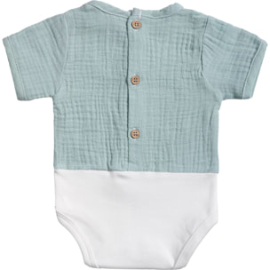 Body bebé manga corta bambula botones