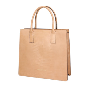 Borsa a mano da donna - Modello Giulia - Vera pelle effetto cocco - 30.0 x 28.0 x 10.0 cm