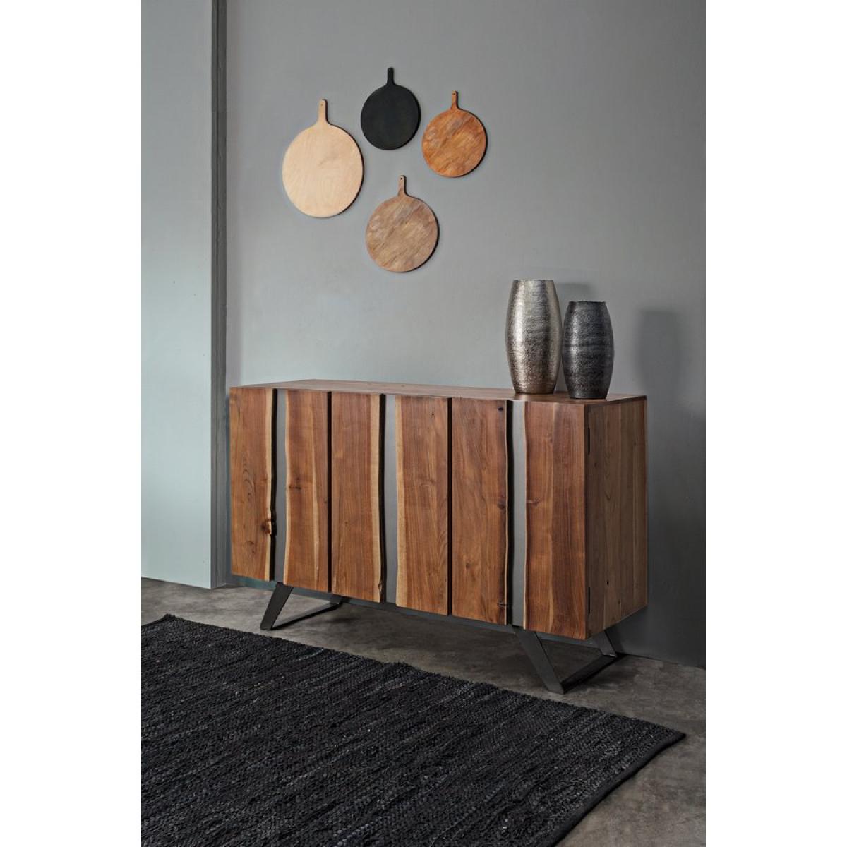 CREDENZA ACHILLE 90CM 3A ACACIA E METALLO VERTI