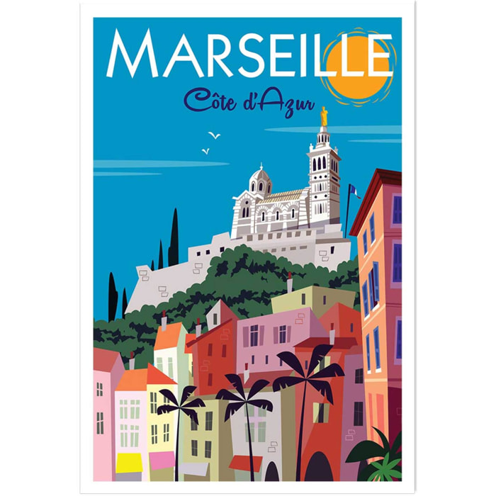 Affiche vintage Marseille Affiche seule