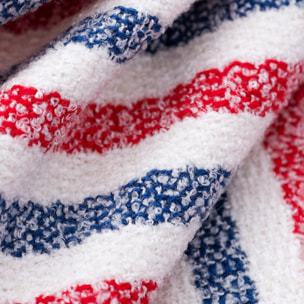 Manta de punto 140x190cm acrílico 340gr en hilo teñido cuadros el ganso