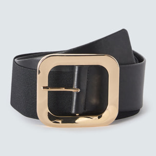 Fiorella Rubino - Cintura con maxi fibbia dorata - Nero