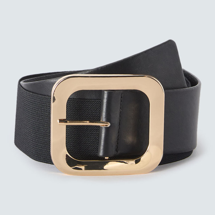 Fiorella Rubino - Cintura con maxi fibbia dorata - Nero