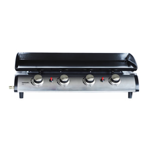 Plancha au gaz 4 feux - Porthos 4 brûleurs - 10 kW. barbecue. cuisine extérieure. grande plaque émaillée. inox