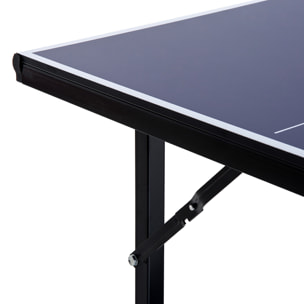 Mesa de Ping-Pong Plegable Mesa de Tenis de Mesa con Red y Marco de Acero para Interior y Exterior 182x91x76 cm Azul