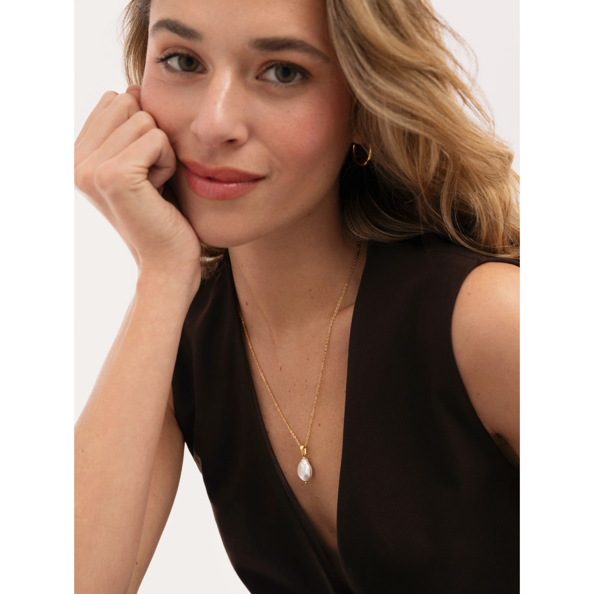 Collana Gala Perla Acciao Placcato Oro