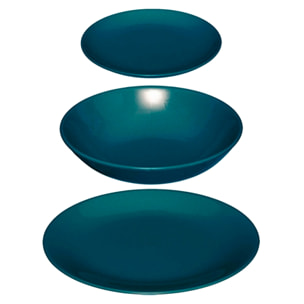 Juego de servicio de vajilla de 18 piezas color negro