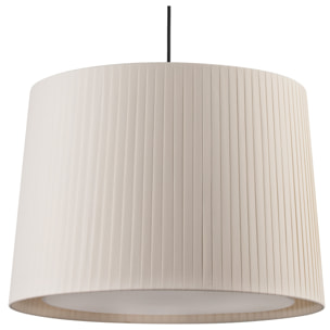 SAMBA Lampe suspension simple noir/enrubanné beige