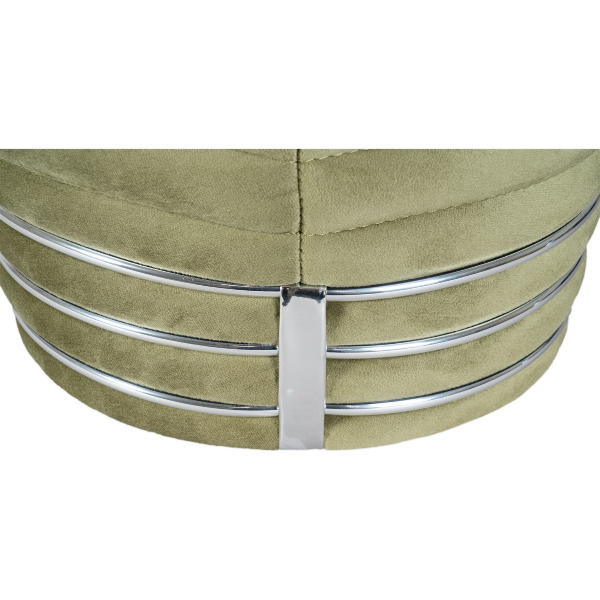 Pouf Doric 300 in Legno di Pioppo e Cotone Verde Grafite