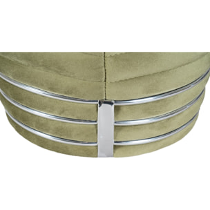 Pouf Doric 300 in Legno di Pioppo e Cotone Verde Grafite