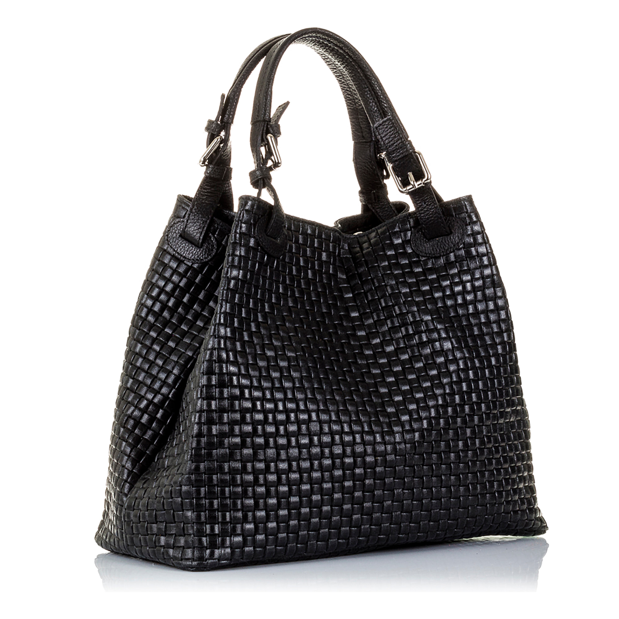 Emanuela Borsa tote Donna.Pelle autentica Camoscio Incisione Geometrica