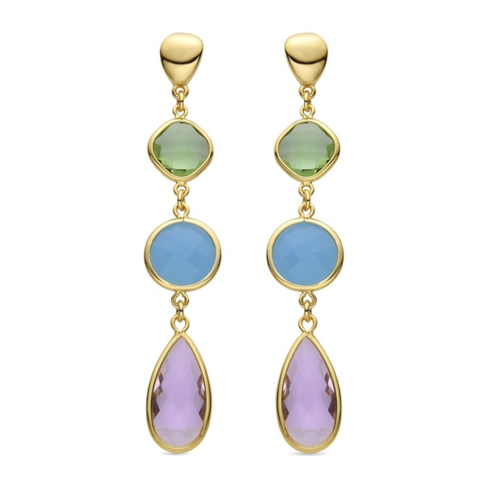 Pendientes Lux by Lux acabadoss en oro amarillo 18k