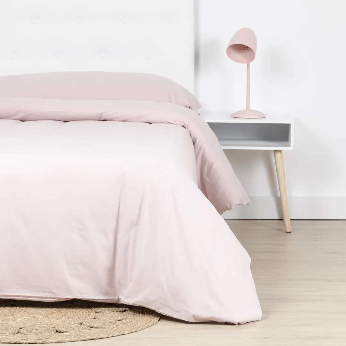 Copripiumino in flanella tinta unita rosa