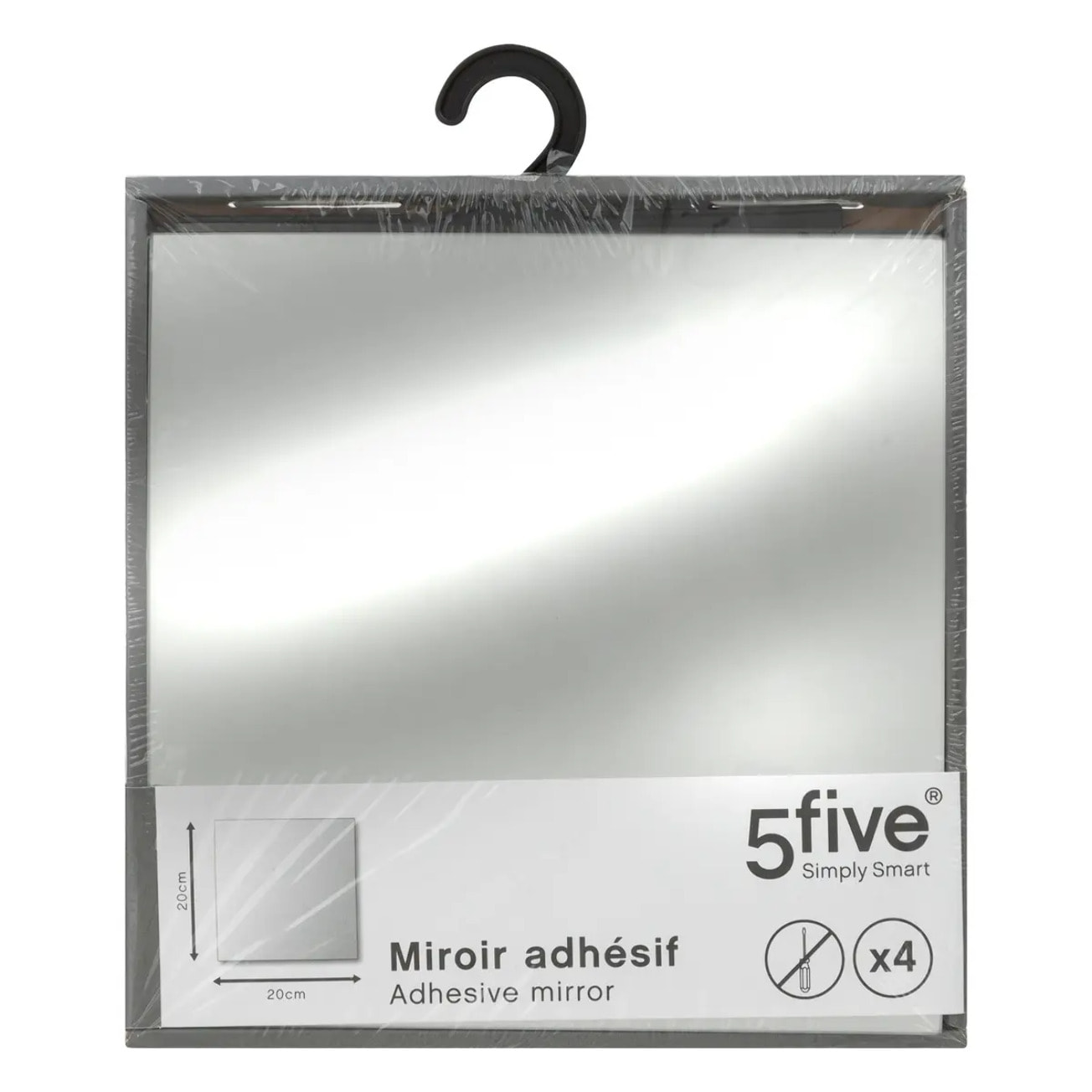 Lot de 4 miroirs carrés adhésifs 20X20