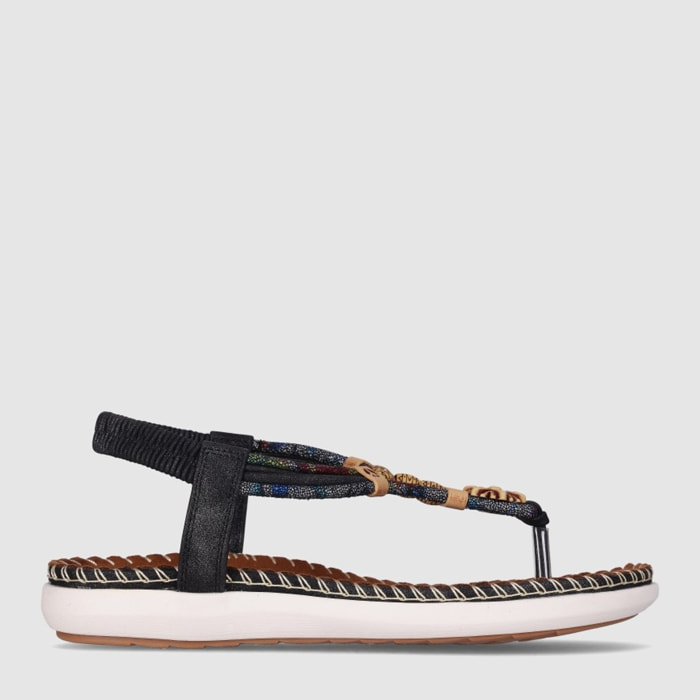 Sandalias - Negro - Tacón: Bajo