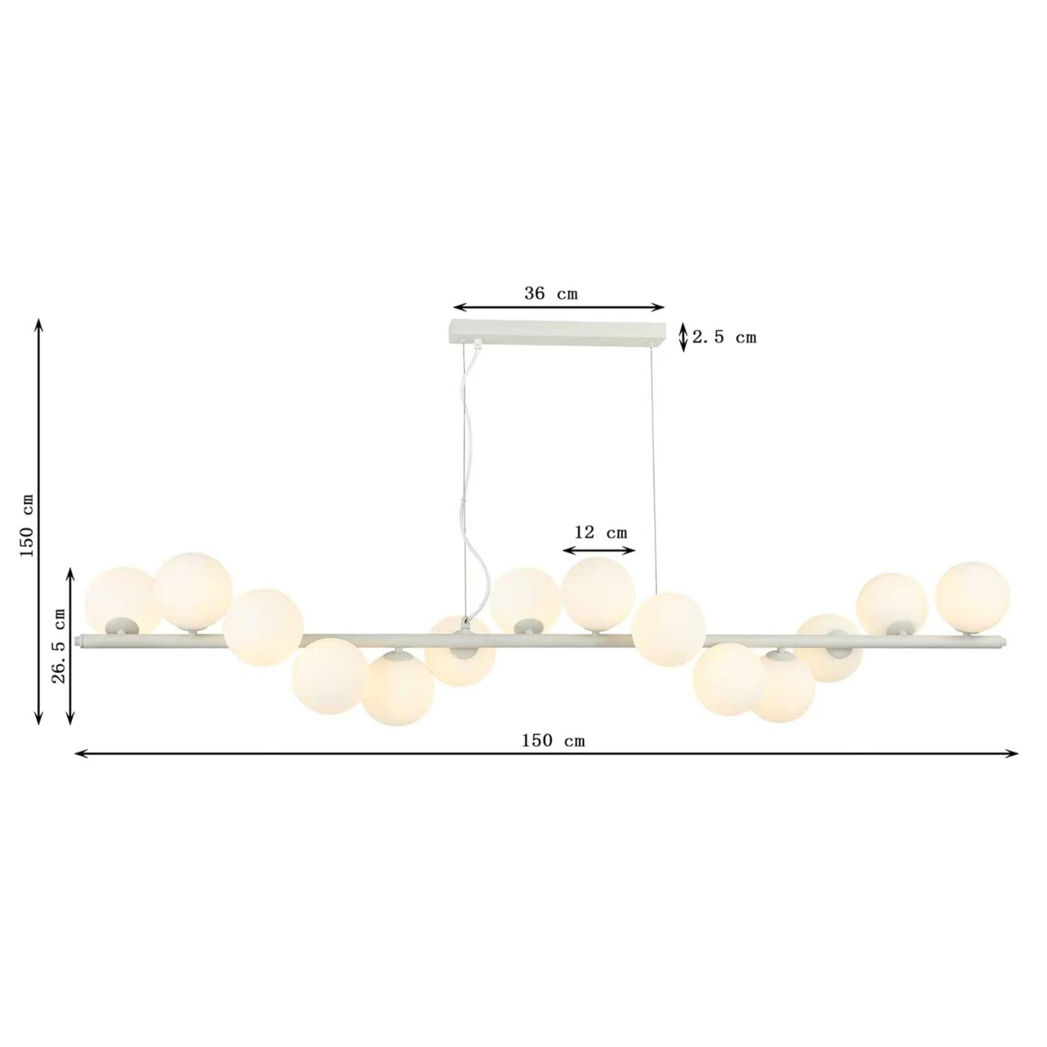 Suspension Scala Balls 150cm noire et blanche Kare Design