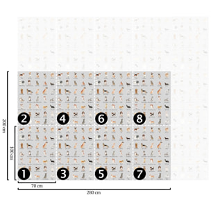 Carta da Parati Cani Sfondo Grigio