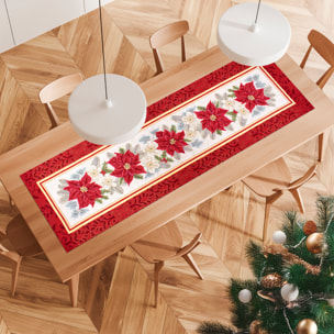 Runner Natalizio Stella di Natale 40x140 cm Gobelin Jacquard