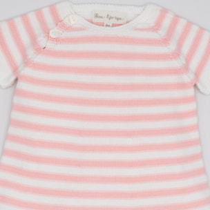 VESTIDO PUNTO ALGODÓN ORGÁNICO RAYAS BEBÉ